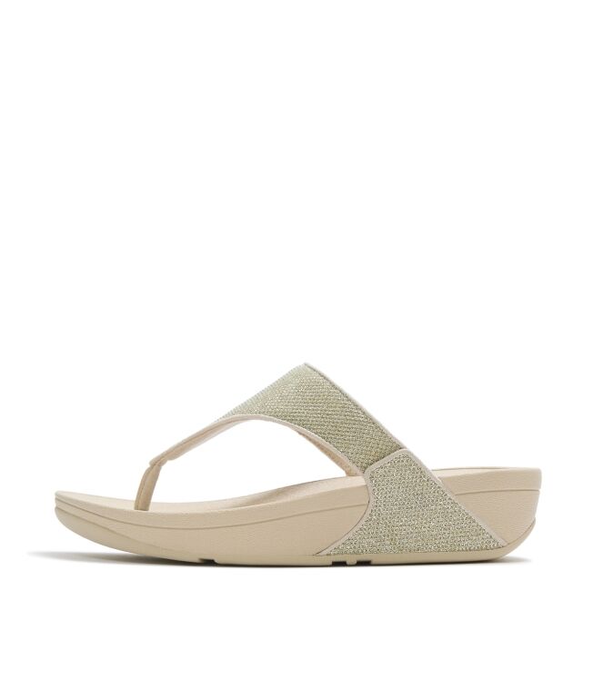 FitFlop lulu shimmerglitz toe-post sandals platino Direct leverbaar uit de webshop van www.meijerink-schoenen.nl/