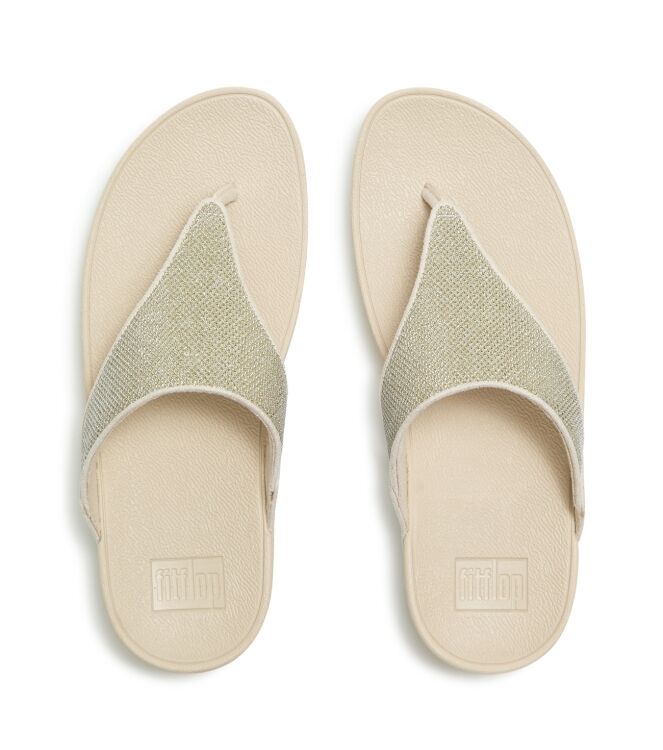 FitFlop lulu shimmerglitz toe-post sandals platino Direct leverbaar uit de webshop van www.meijerink-schoenen.nl/