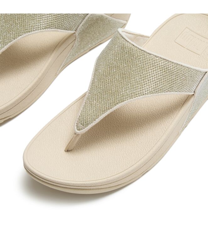 FitFlop lulu shimmerglitz toe-post sandals platino Direct leverbaar uit de webshop van www.meijerink-schoenen.nl/