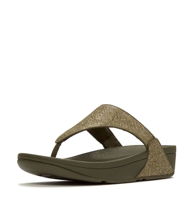 FitFlop lulu shimmerglitz toe-post sandals deep olive Direct leverbaar uit de webshop van www.meijerink-schoenen.nl/