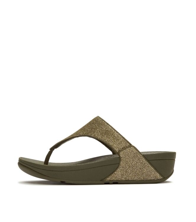 FitFlop lulu shimmerglitz toe-post sandals deep olive Direct leverbaar uit de webshop van www.meijerink-schoenen.nl/