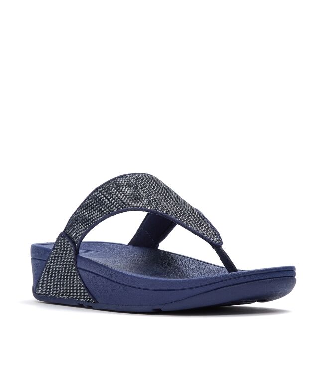 FitFlop lulu shimmerglitz toe-post sandals nightfall blue Direct leverbaar uit de webshop van www.meijerink-schoenen.nl/