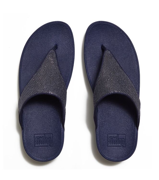 FitFlop lulu shimmerglitz toe-post sandals nightfall blue Direct leverbaar uit de webshop van www.meijerink-schoenen.nl/