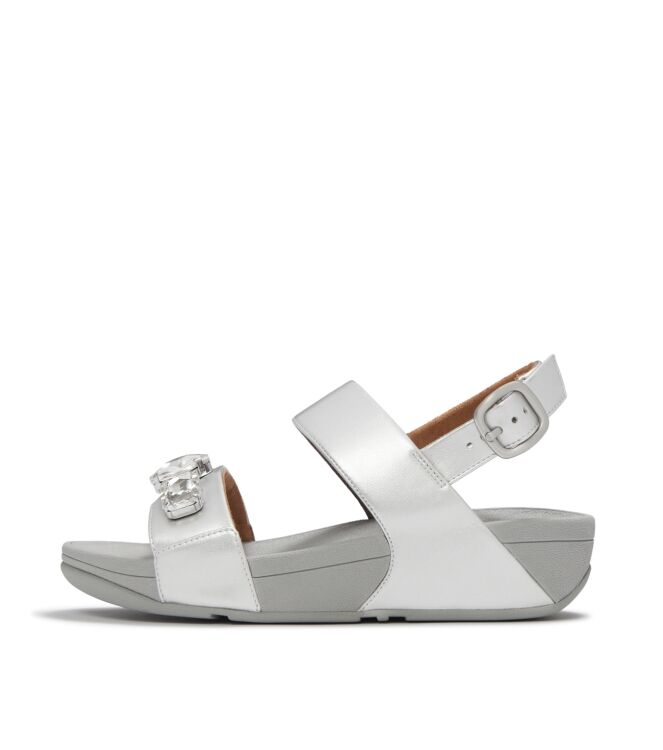 FitFlop lulu ultra-jewel metallic back-strap sandals silver Direct leverbaar uit de webshop van www.meijerink-schoenen.nl/