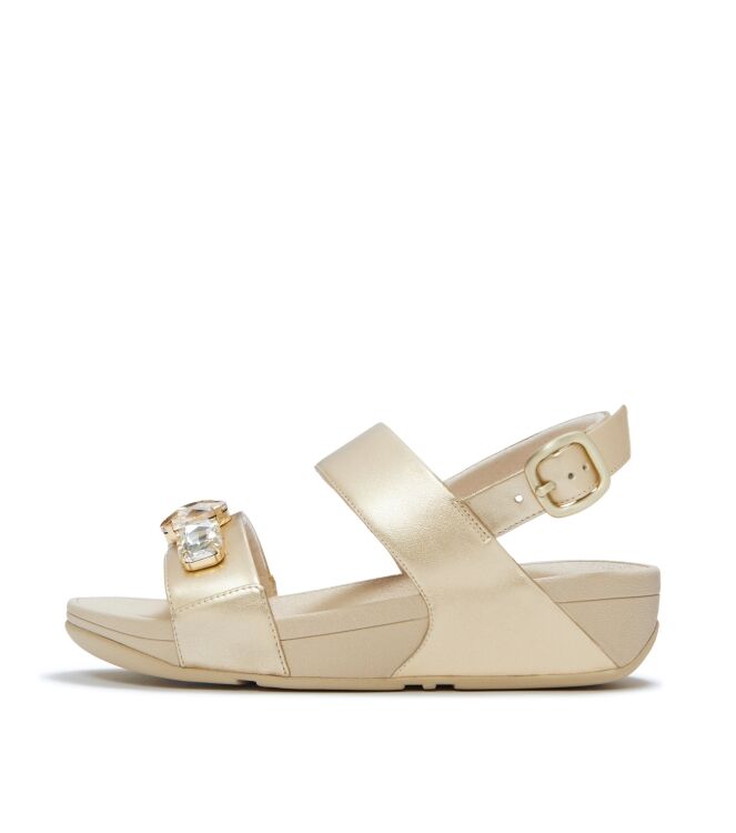 FitFlop lulu ultra-jewel metallic back-strap sandals platino Direct leverbaar uit de webshop van www.meijerink-schoenen.nl/