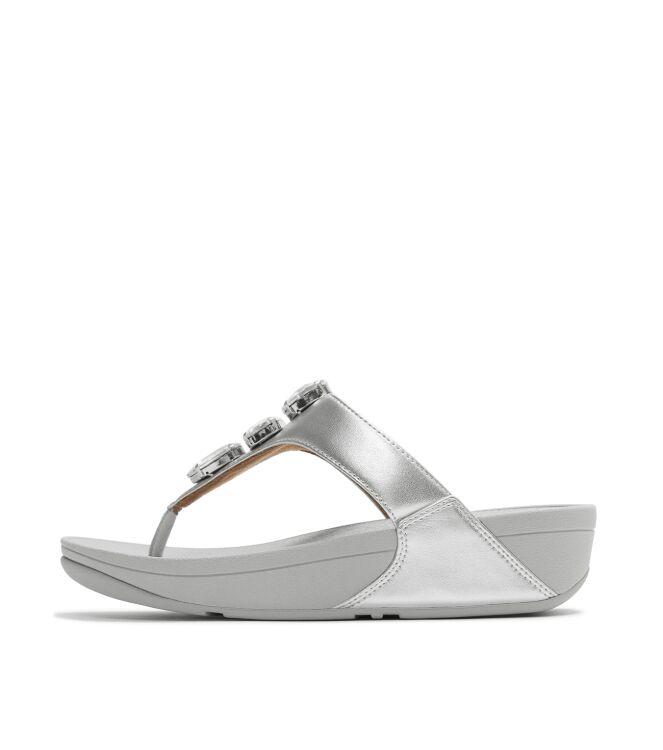 FitFlop lulu ultra-jewel metallic toe-post sandals silver Direct leverbaar uit de webshop van www.meijerink-schoenen.nl/