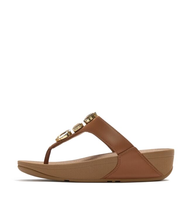 FitFlop lulu ultra-jewel toe-post sandals deep tan Direct leverbaar uit de webshop van www.meijerink-schoenen.nl/