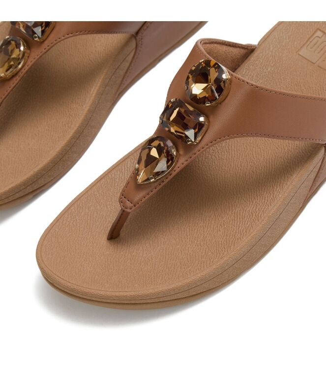 FitFlop lulu ultra-jewel toe-post sandals deep tan Direct leverbaar uit de webshop van www.meijerink-schoenen.nl/