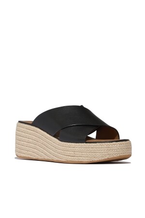 FitFlop Platfforms Espadrille Leather Wedge Cross Slides 