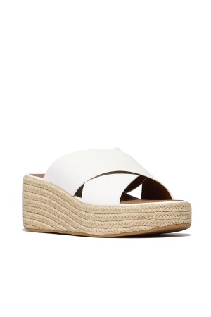 FitFlop Platfforms Espadrille Leather Wedge Cross Slides 