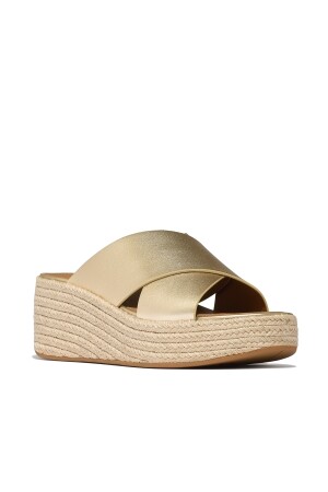FitFlop Platfforms Espadrille Leather Wedge Cross Slides 