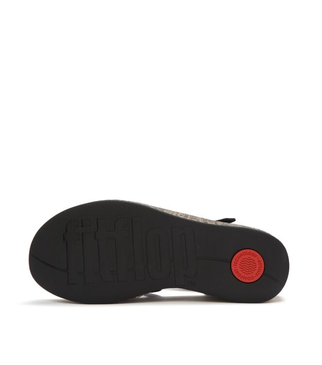 FitFlop platfforms graphic-weave suede fisherman sandals black Direct leverbaar uit de webshop van www.meijerink-schoenen.nl/