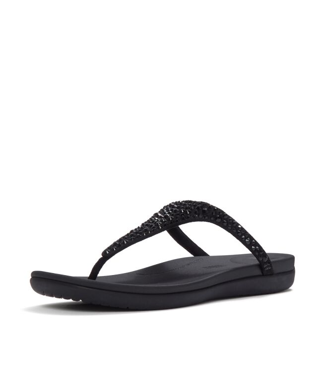 FitFlop solay mixed-crystal toe-post sandals black Direct leverbaar uit de webshop van www.meijerink-schoenen.nl/