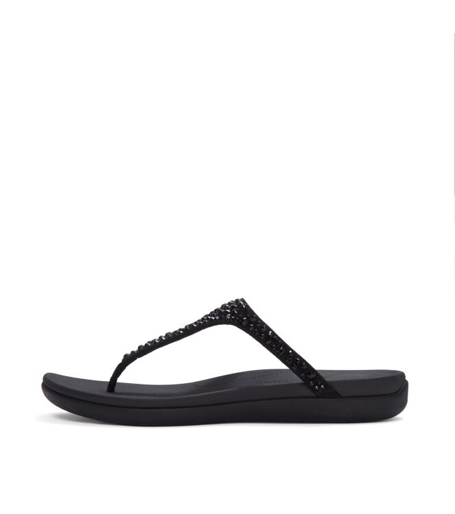 FitFlop solay mixed-crystal toe-post sandals black Direct leverbaar uit de webshop van www.meijerink-schoenen.nl/