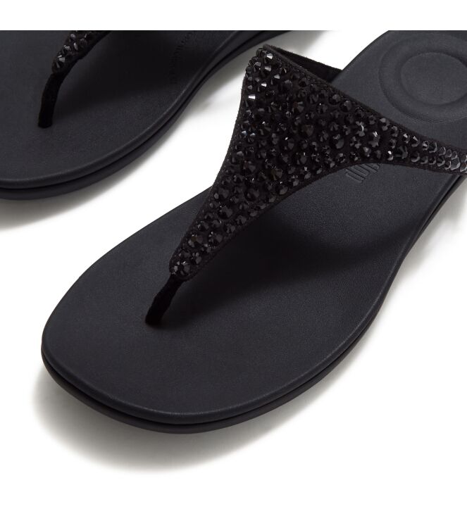 FitFlop solay mixed-crystal toe-post sandals black Direct leverbaar uit de webshop van www.meijerink-schoenen.nl/