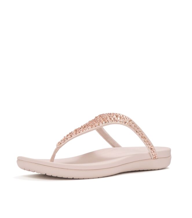 FitFlop solay mixed-crystal toe-post sandals nude rose Direct leverbaar uit de webshop van www.meijerink-schoenen.nl/