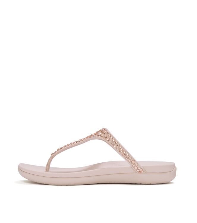FitFlop solay mixed-crystal toe-post sandals nude rose Direct leverbaar uit de webshop van www.meijerink-schoenen.nl/
