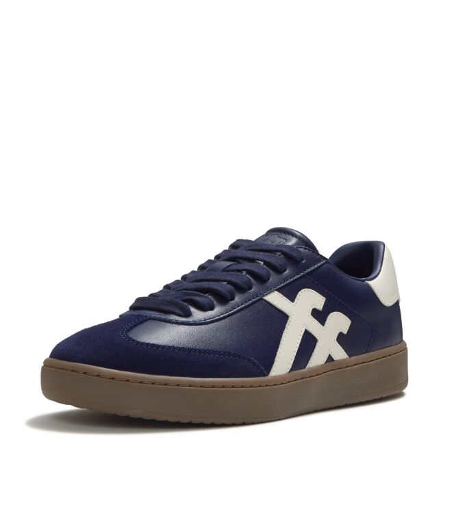 FitFlop the dash t-toe leather sneakers midnight navy/urban white Direct leverbaar uit de webshop van www.meijerink-schoenen.nl/