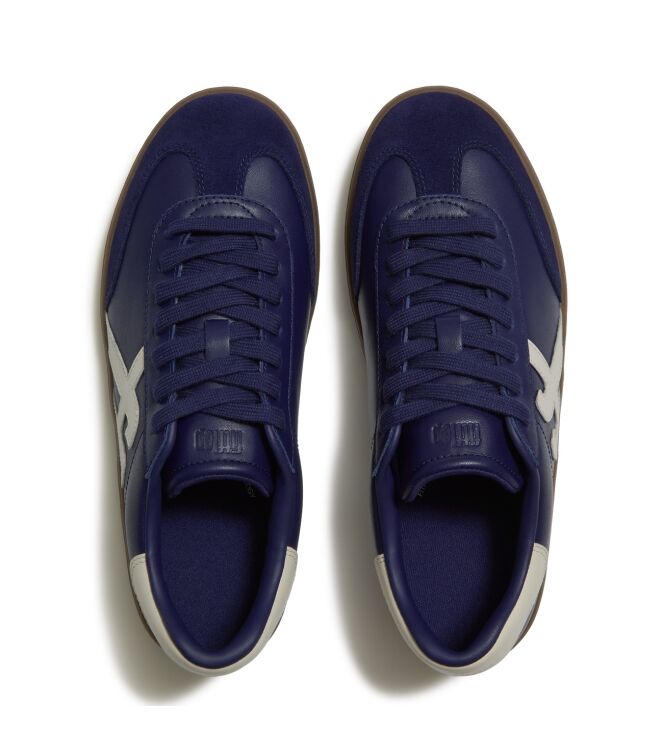 FitFlop the dash t-toe leather sneakers midnight navy/urban white Direct leverbaar uit de webshop van www.meijerink-schoenen.nl/