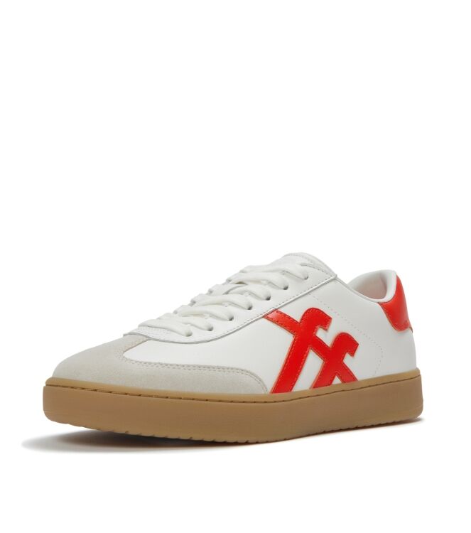 FitFlop the dash t-toe leather sneakers urban white/cherry tomato Direct leverbaar uit de webshop van www.meijerink-schoenen.nl/