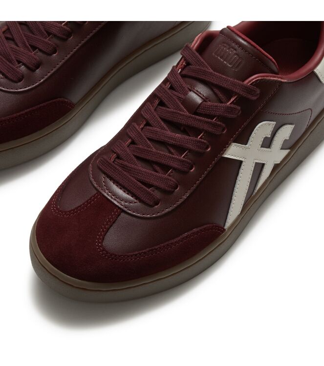 FitFlop the dash t-toe leather sneakers dark merlot/urban white Direct leverbaar uit de webshop van www.meijerink-schoenen.nl/