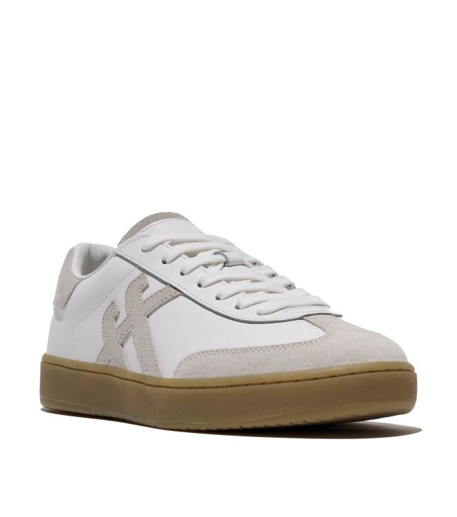 FitFlop the dash t-toe leather/suede sneakers urban white mix Direct leverbaar uit de webshop van www.meijerink-schoenen.nl/