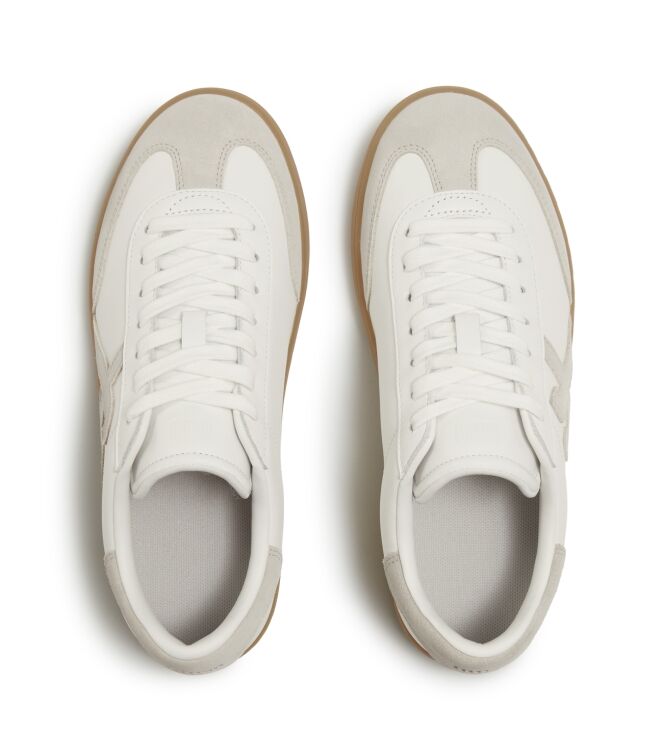 FitFlop the dash t-toe leather/suede sneakers urban white mix Direct leverbaar uit de webshop van www.meijerink-schoenen.nl/