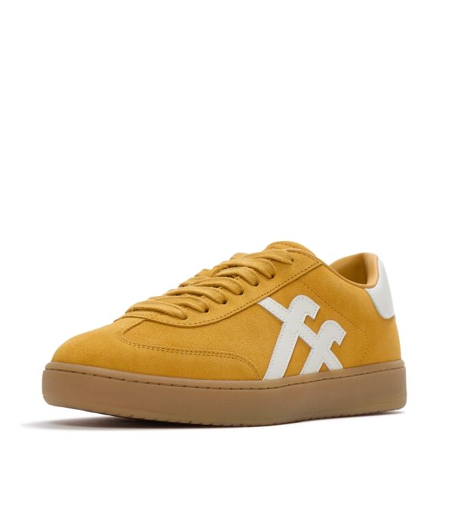 FitFlop the dash t-toe suede sneakers turmeric/urban white Direct leverbaar uit de webshop van www.meijerink-schoenen.nl/