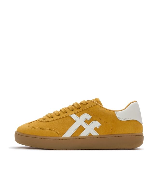 FitFlop the dash t-toe suede sneakers turmeric/urban white Direct leverbaar uit de webshop van www.meijerink-schoenen.nl/
