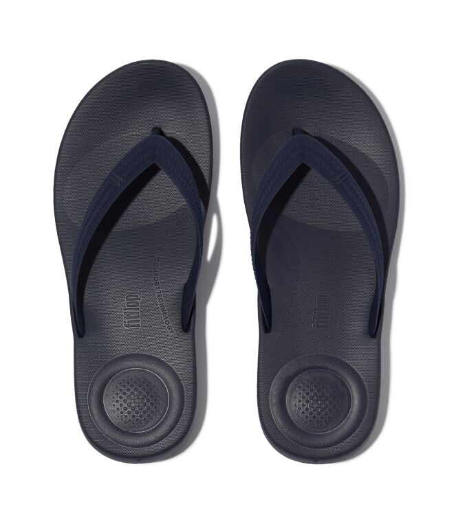 FitFlop iqushion mens textured-strap flip-flops midnight navy Direct leverbaar uit de webshop van www.meijerink-schoenen.nl/
