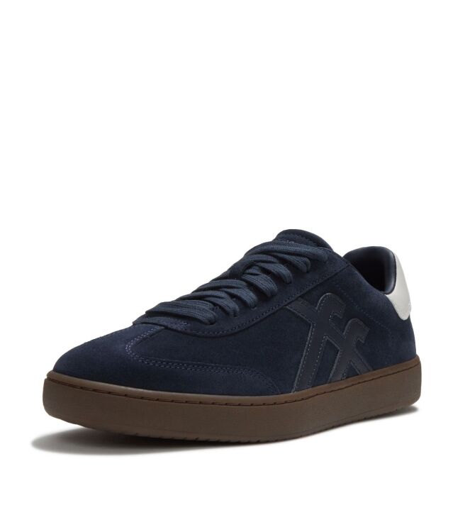 FitFlop the dash ff mens suede t-toe trainers midnight navy/cream Direct leverbaar uit de webshop van www.meijerink-schoenen.nl/