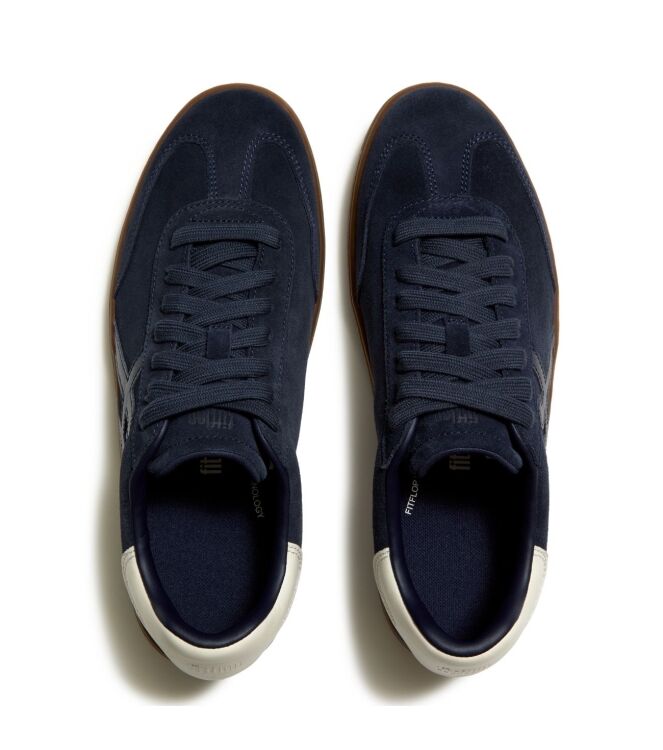FitFlop the dash ff mens suede t-toe trainers midnight navy/cream Direct leverbaar uit de webshop van www.meijerink-schoenen.nl/