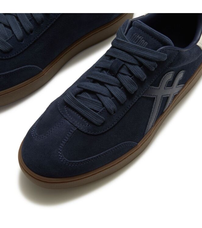FitFlop the dash ff mens suede t-toe trainers midnight navy/cream Direct leverbaar uit de webshop van www.meijerink-schoenen.nl/