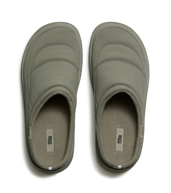 FitFlop gen-ff padded mules grey sage Direct leverbaar uit de webshop van www.meijerink-schoenen.nl/