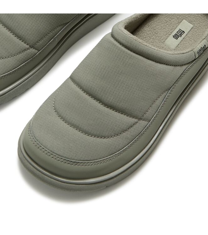 FitFlop gen-ff padded mules grey sage Direct leverbaar uit de webshop van www.meijerink-schoenen.nl/