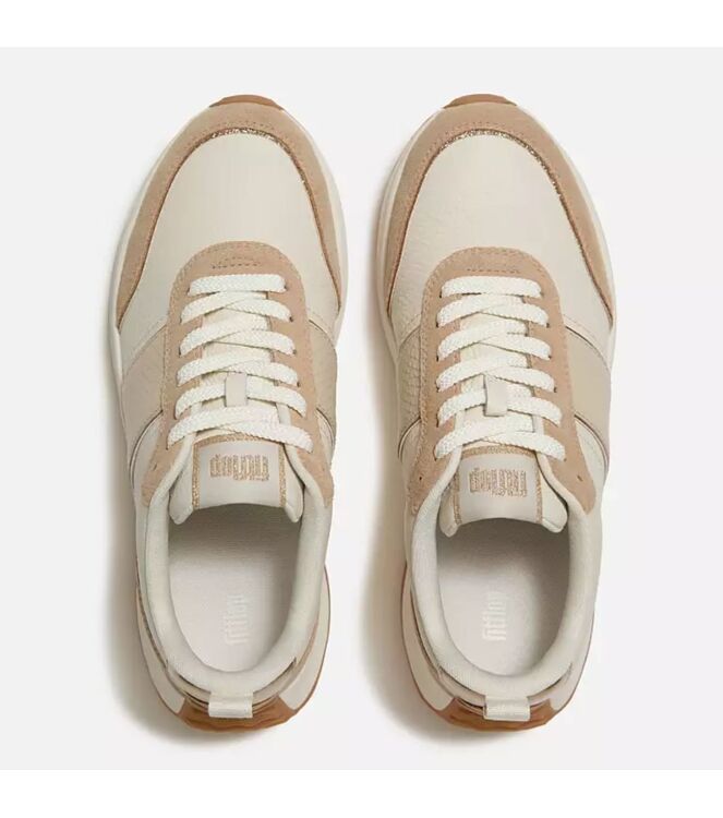 FitFlop f-mode flow snake glitter trainers platino/hazelnut egret Direct leverbaar uit de webshop van www.meijerink-schoenen.nl/