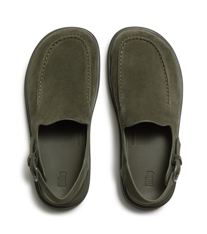 FitFlop gen-ff suede back-strap mules deep olive Direct leverbaar uit de webshop van www.meijerink-schoenen.nl/
