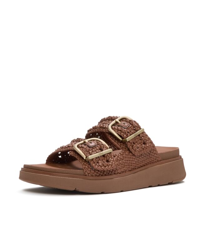 FitFlop gen-ff woven two-bar slides terracotta tan Direct leverbaar uit de webshop van www.meijerink-schoenen.nl/