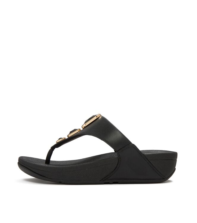 FitFlop lulu bold crystals toe-post sandals all black Direct leverbaar uit de webshop van www.meijerink-schoenen.nl/