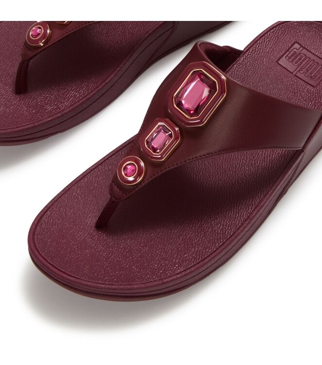 FitFlop lulu bold crystals toe-post sandals dark merlot Direct leverbaar uit de webshop van www.meijerink-schoenen.nl/