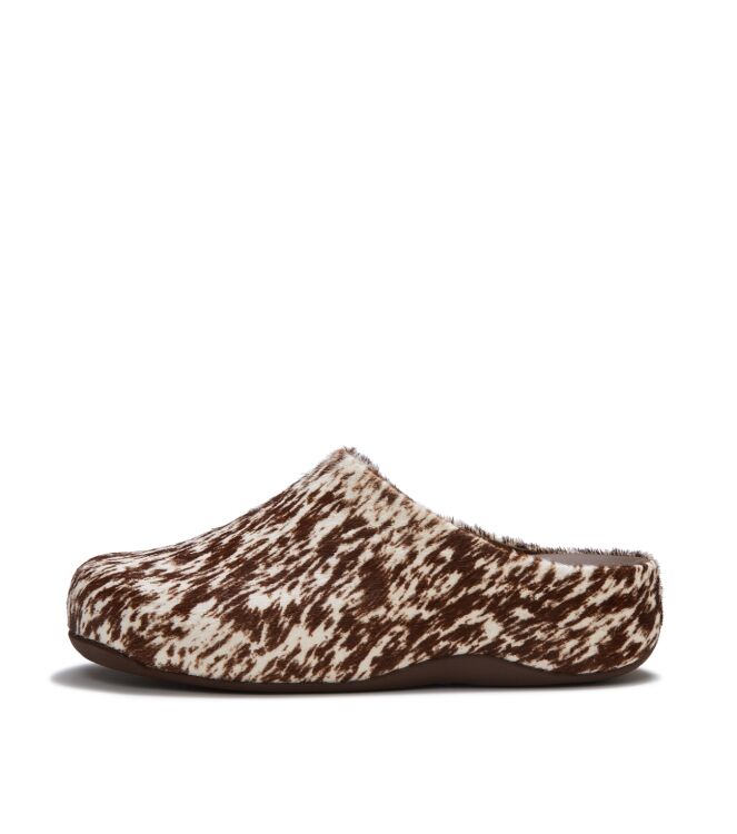 FitFlop shuv pony mules brown/white Direct leverbaar uit de webshop van www.meijerink-schoenen.nl/