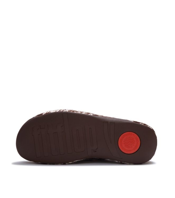 FitFlop shuv pony mules brown/white Direct leverbaar uit de webshop van www.meijerink-schoenen.nl/