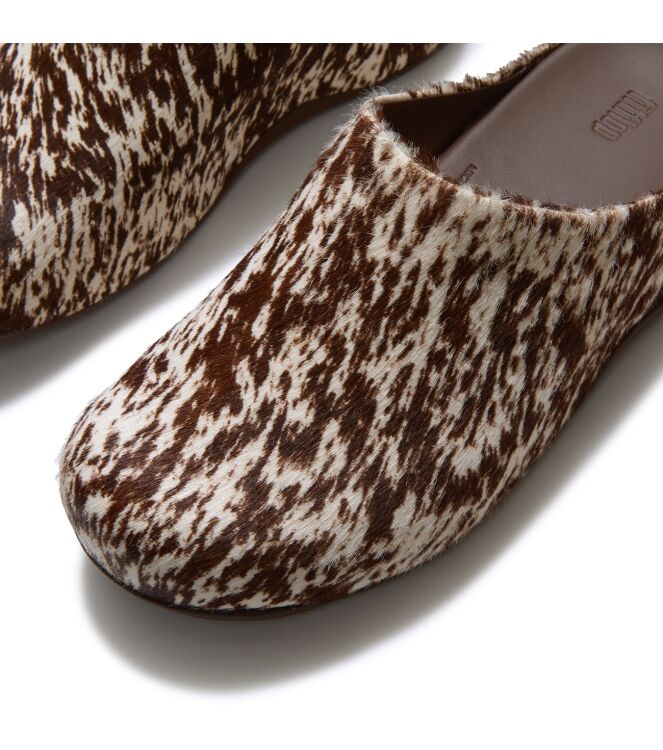 FitFlop shuv pony mules brown/white Direct leverbaar uit de webshop van www.meijerink-schoenen.nl/