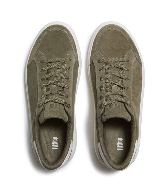 FitFlop rtg suede lace up trainers grey sage/cream Direct leverbaar uit de webshop van www.meijerink-schoenen.nl/