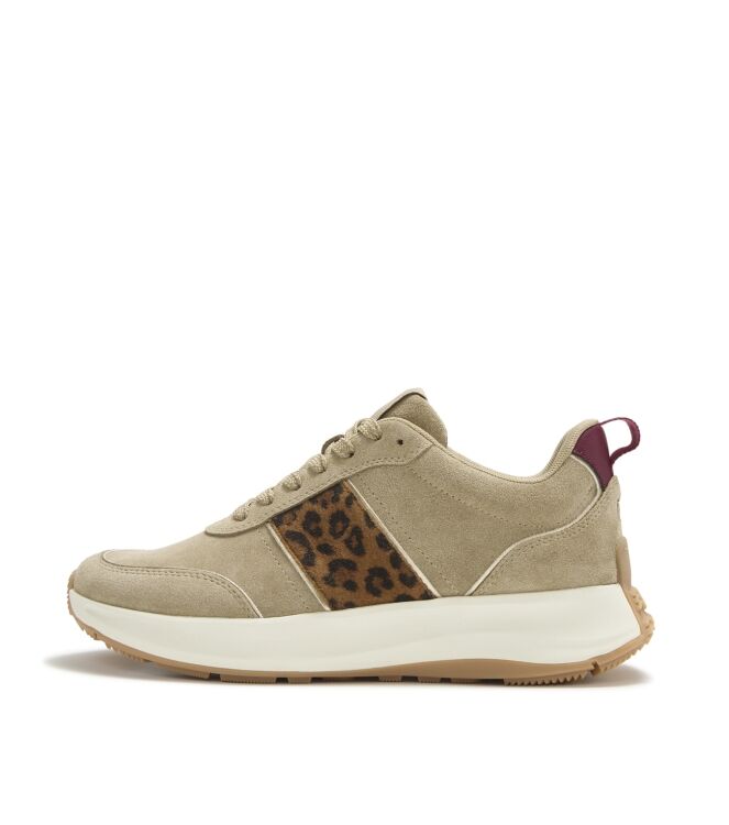FitFlop f-mode flow suede leopard trainers cappuccino Direct leverbaar uit de webshop van www.meijerink-schoenen.nl/