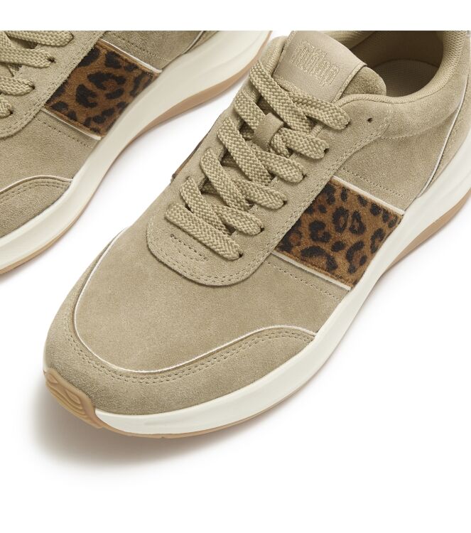 FitFlop f-mode flow suede leopard trainers cappuccino Direct leverbaar uit de webshop van www.meijerink-schoenen.nl/