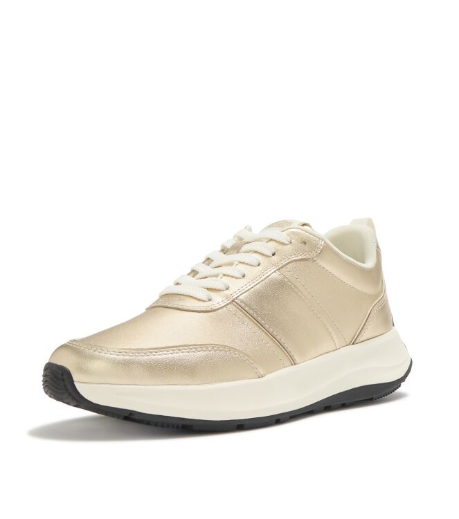 FitFlop f-mode flow leather trainers platino Direct leverbaar uit de webshop van www.meijerink-schoenen.nl/