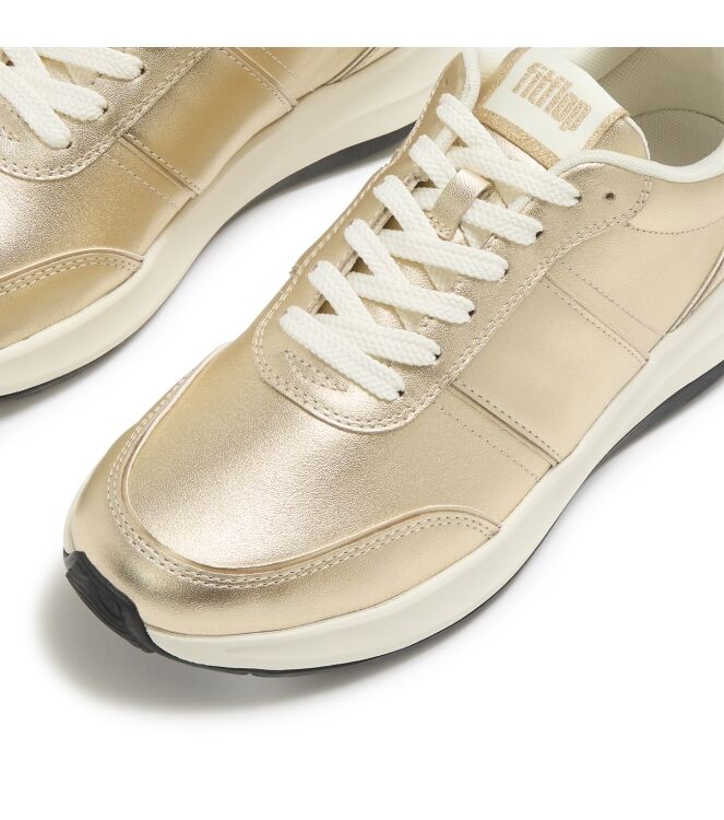 FitFlop f-mode flow leather trainers platino Direct leverbaar uit de webshop van www.meijerink-schoenen.nl/