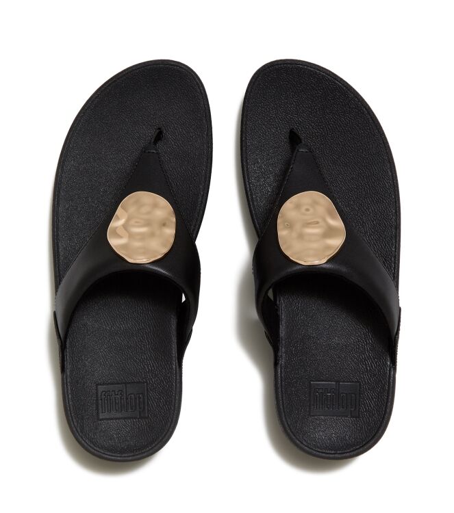 FitFlop lulu adornment toe-post sandals black Direct leverbaar uit de webshop van www.meijerink-schoenen.nl/
