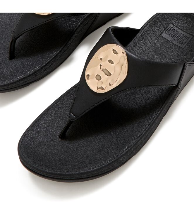 FitFlop lulu adornment toe-post sandals black Direct leverbaar uit de webshop van www.meijerink-schoenen.nl/